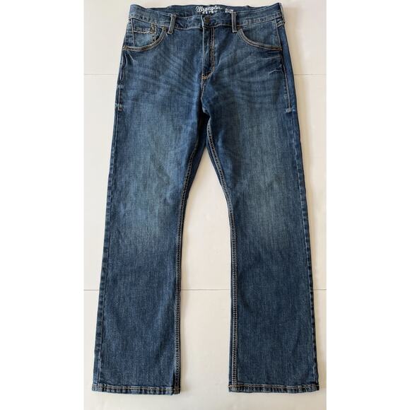 Wrangler Other - Wrangler Retro Slim Boot Jeans Men 36x32 Blue Western Cowboy Rodeo Mod Rise